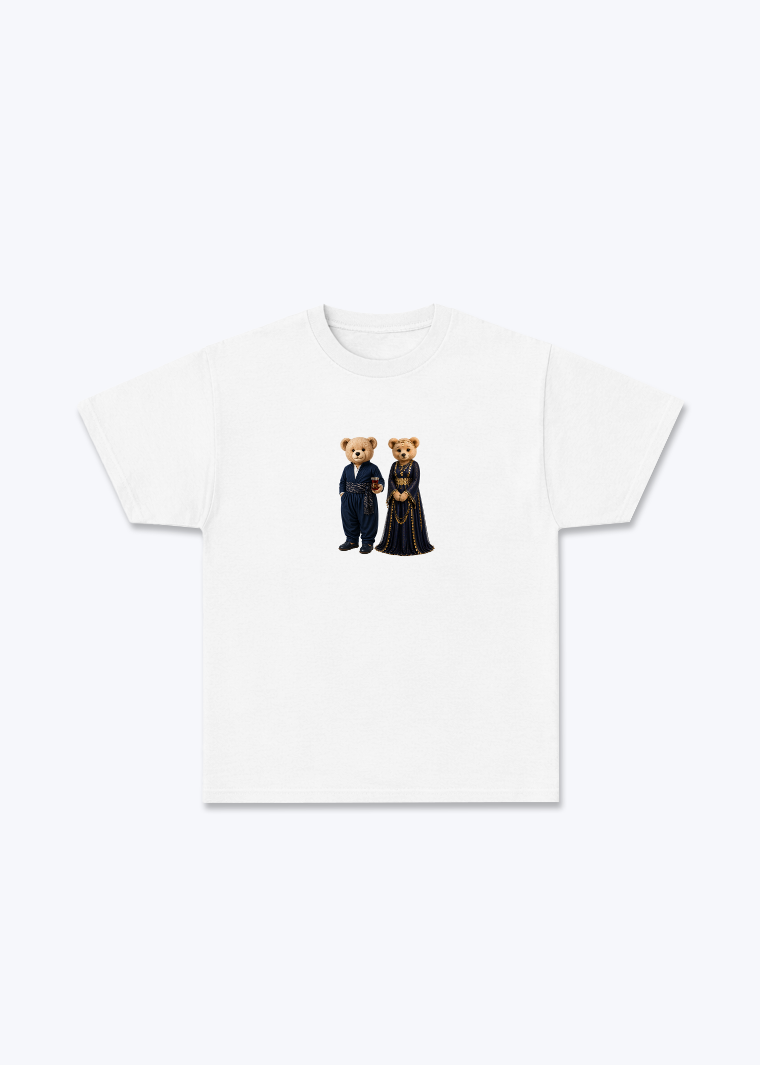 Hirç & Hirçe Blue T-Shirt - White Front (Designed)