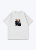 Hirç & Hirçe Blue Oversized T-Shirt - White Front (Designed)