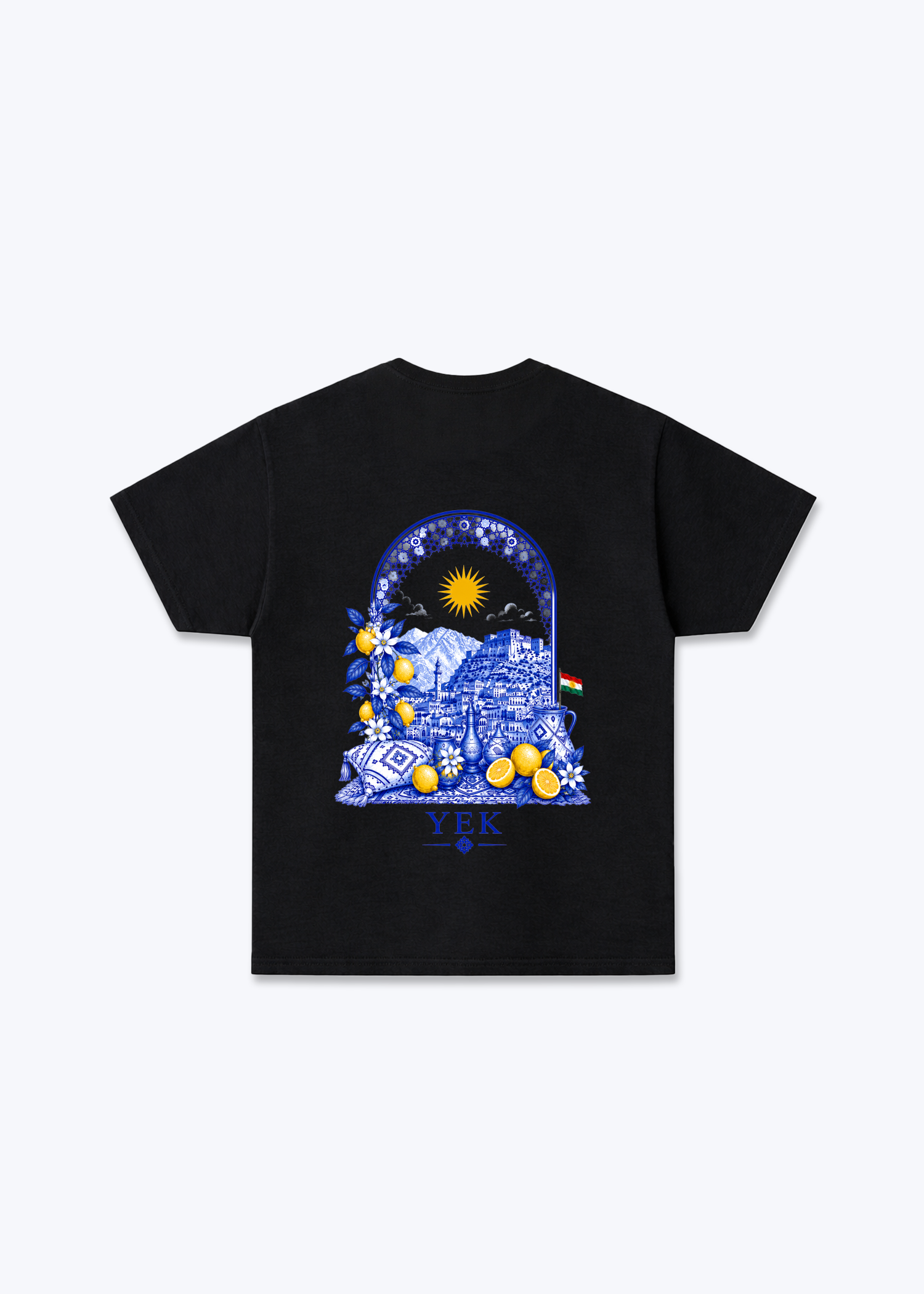YEK Roj Blue T-Shirt - Black Back (Designed)