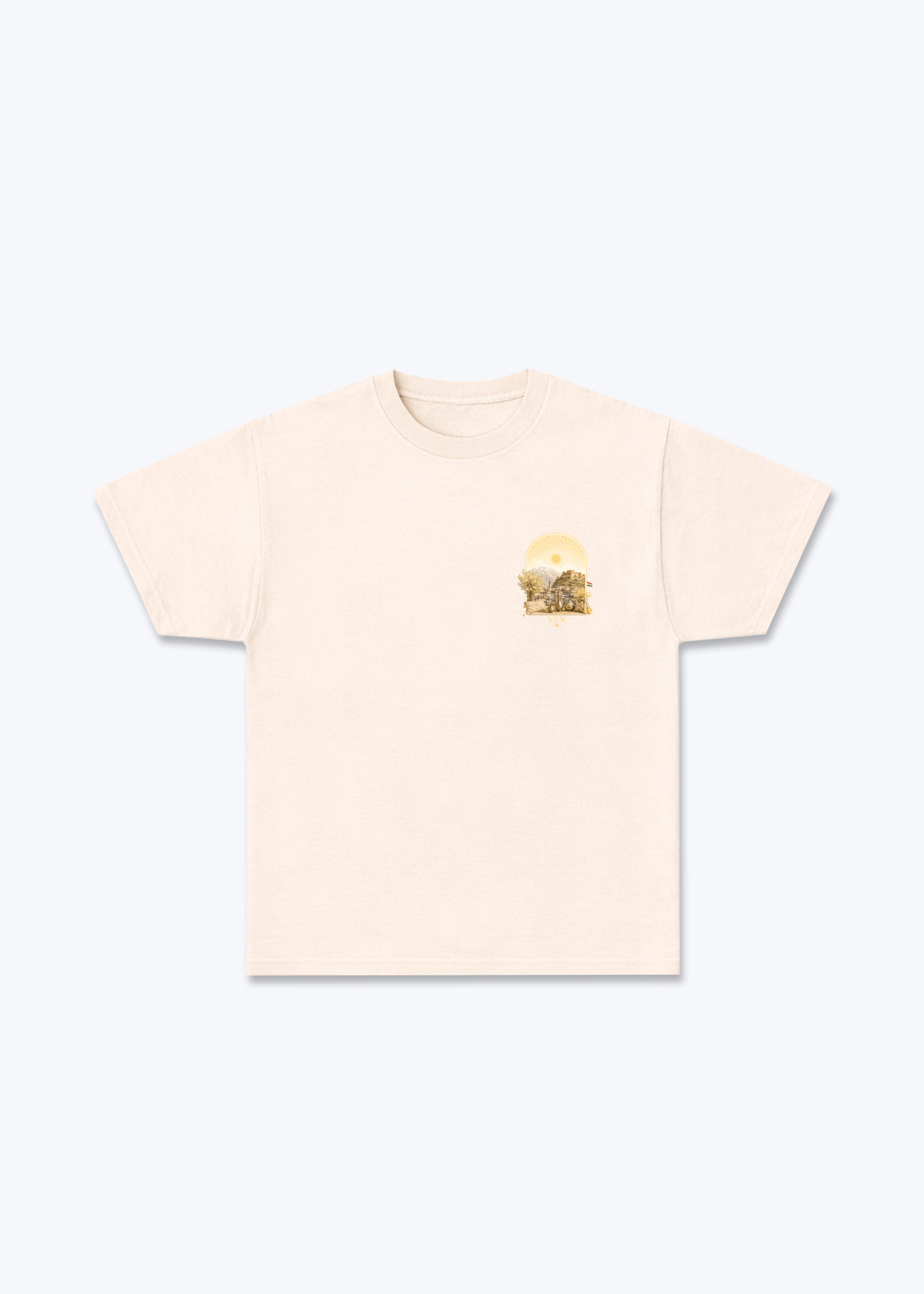 YEK Roj Gold T-Shirt - Beige Front (Designed)