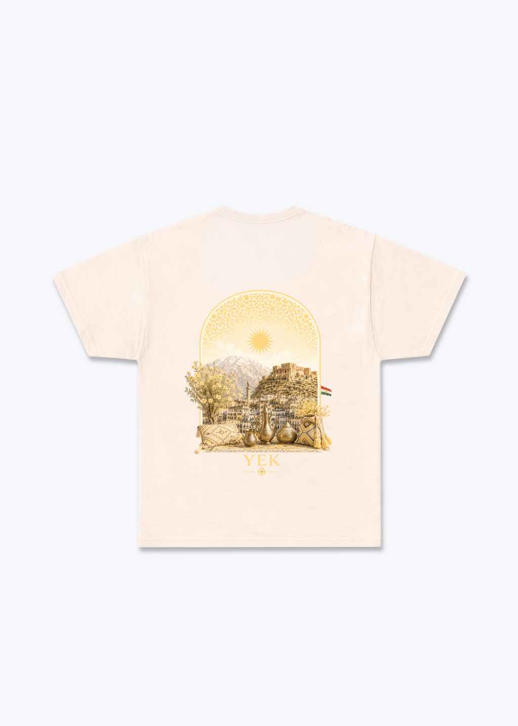 YEK Roj Gold T-Shirt - Beige Back (Designed)