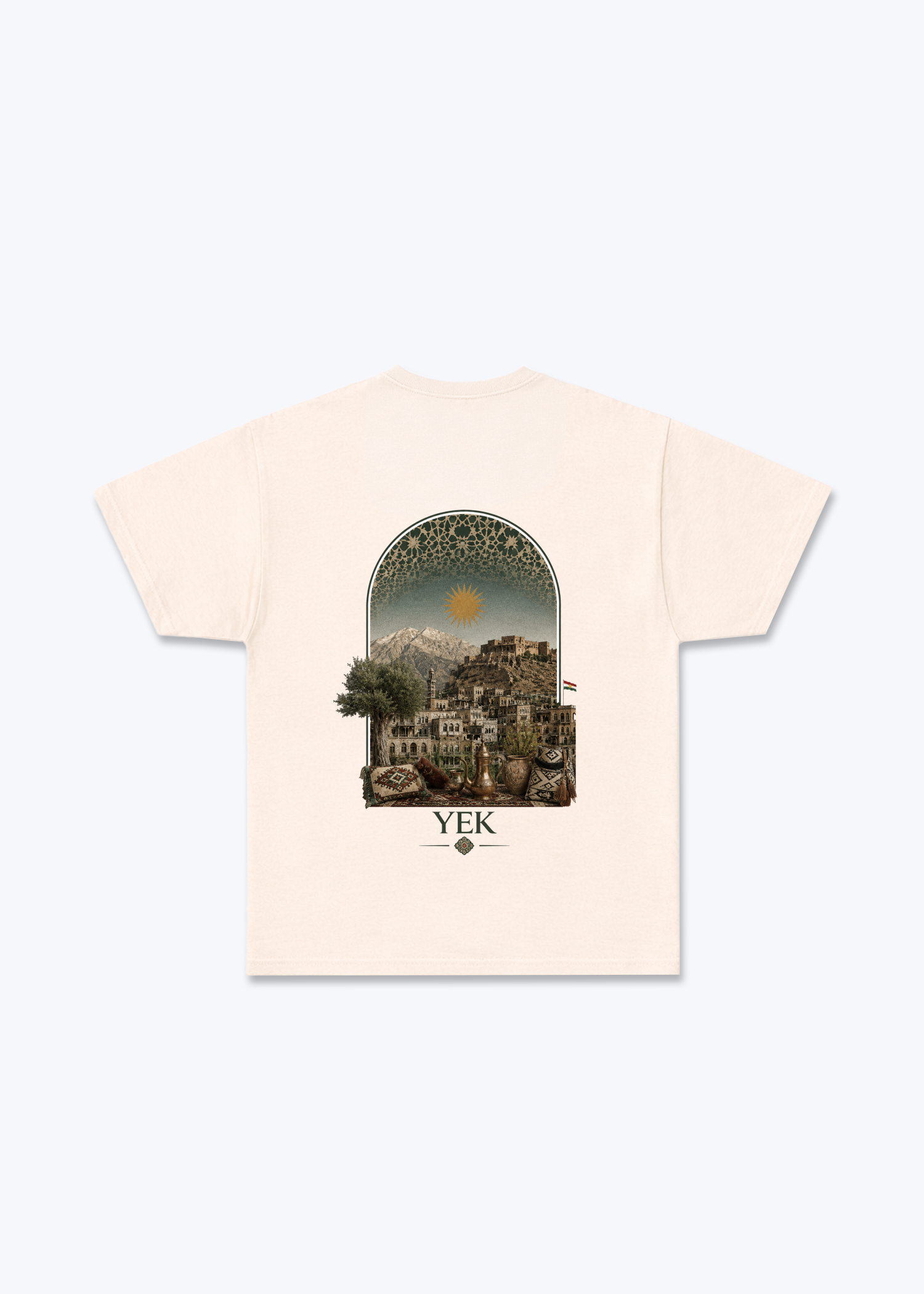 YEK Roj T-Shirt - Beige Back (Designed)