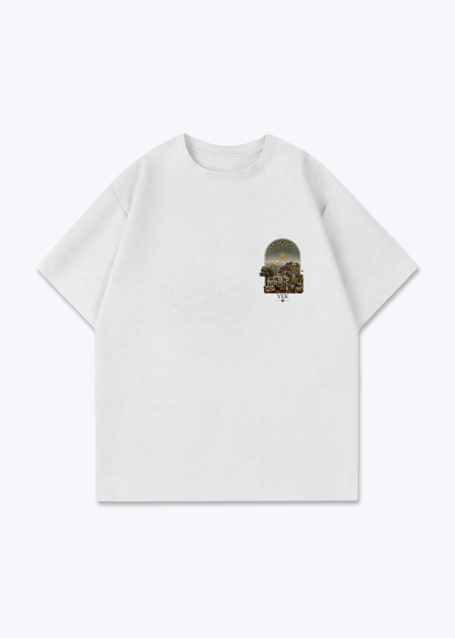 YEK Roj Oversized T-Shirt - White Front (Designed)