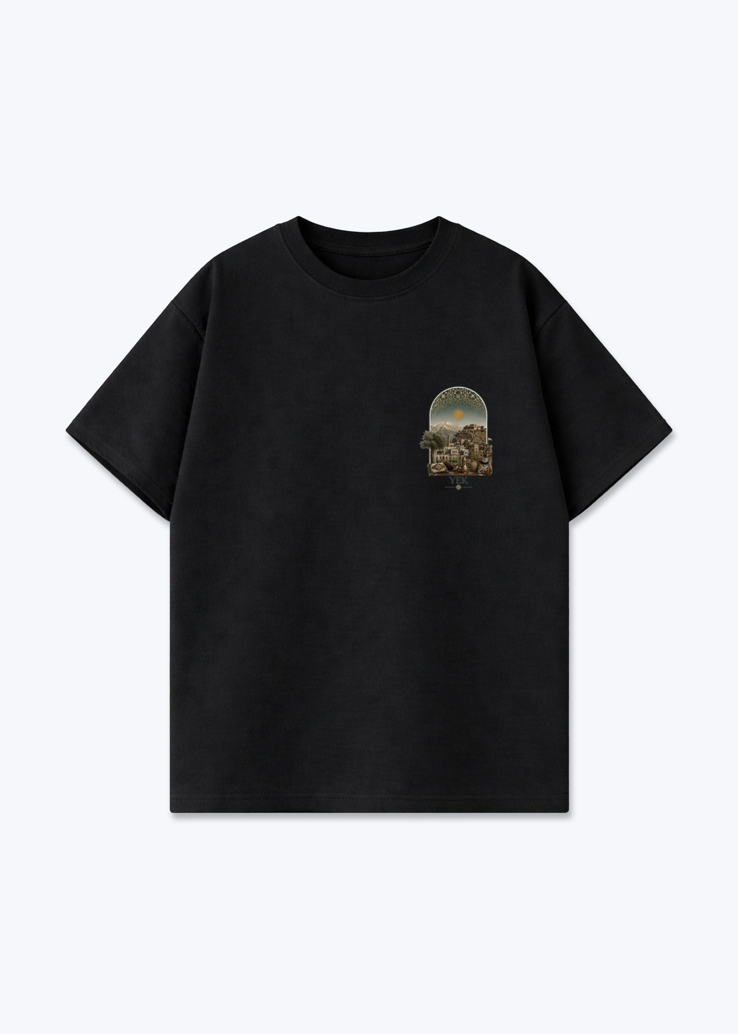 YEK Roj Oversized T-Shirt - Black Front (Designed)