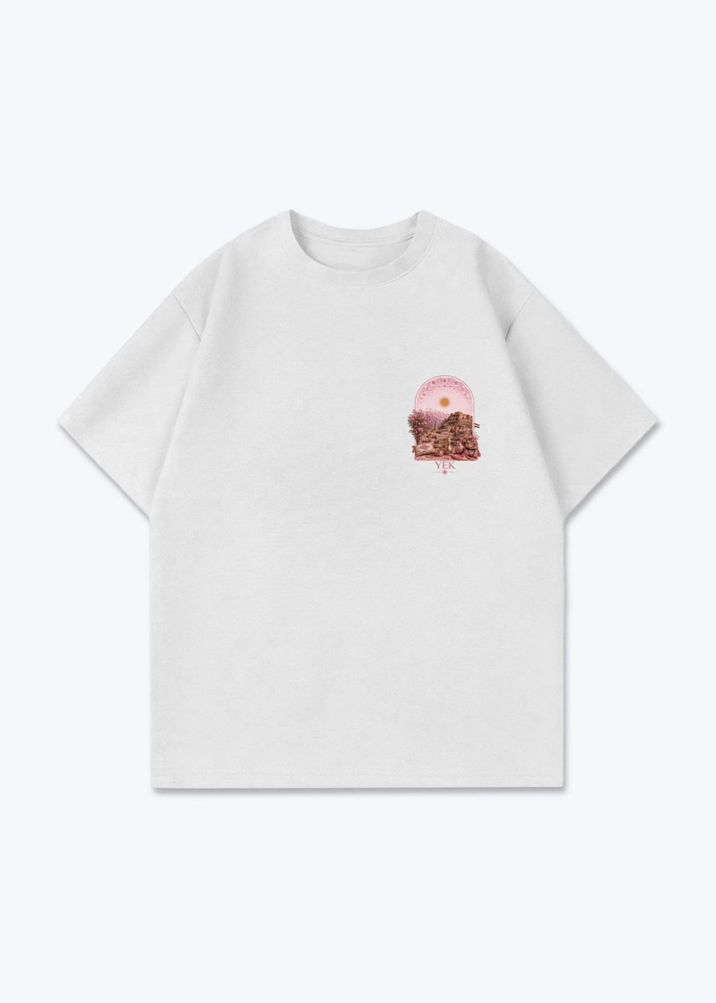 YEK Roje Oversized T-Shirt - White Front (Designed)