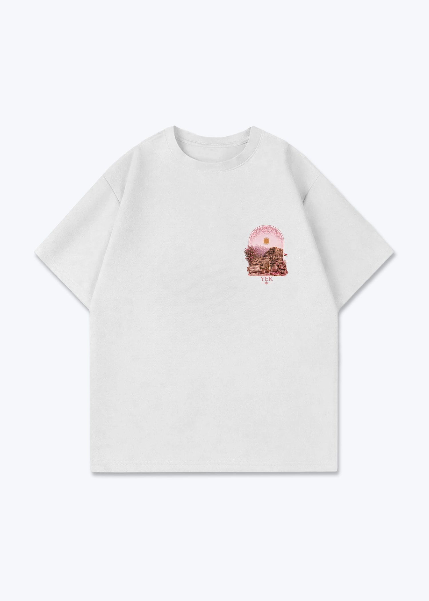YEK Roje Oversized T-Shirt - White Front (Designed)