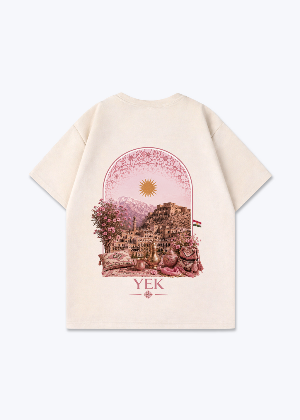 YEK Roje Oversized T-Shirt - Beige Back (Designed)