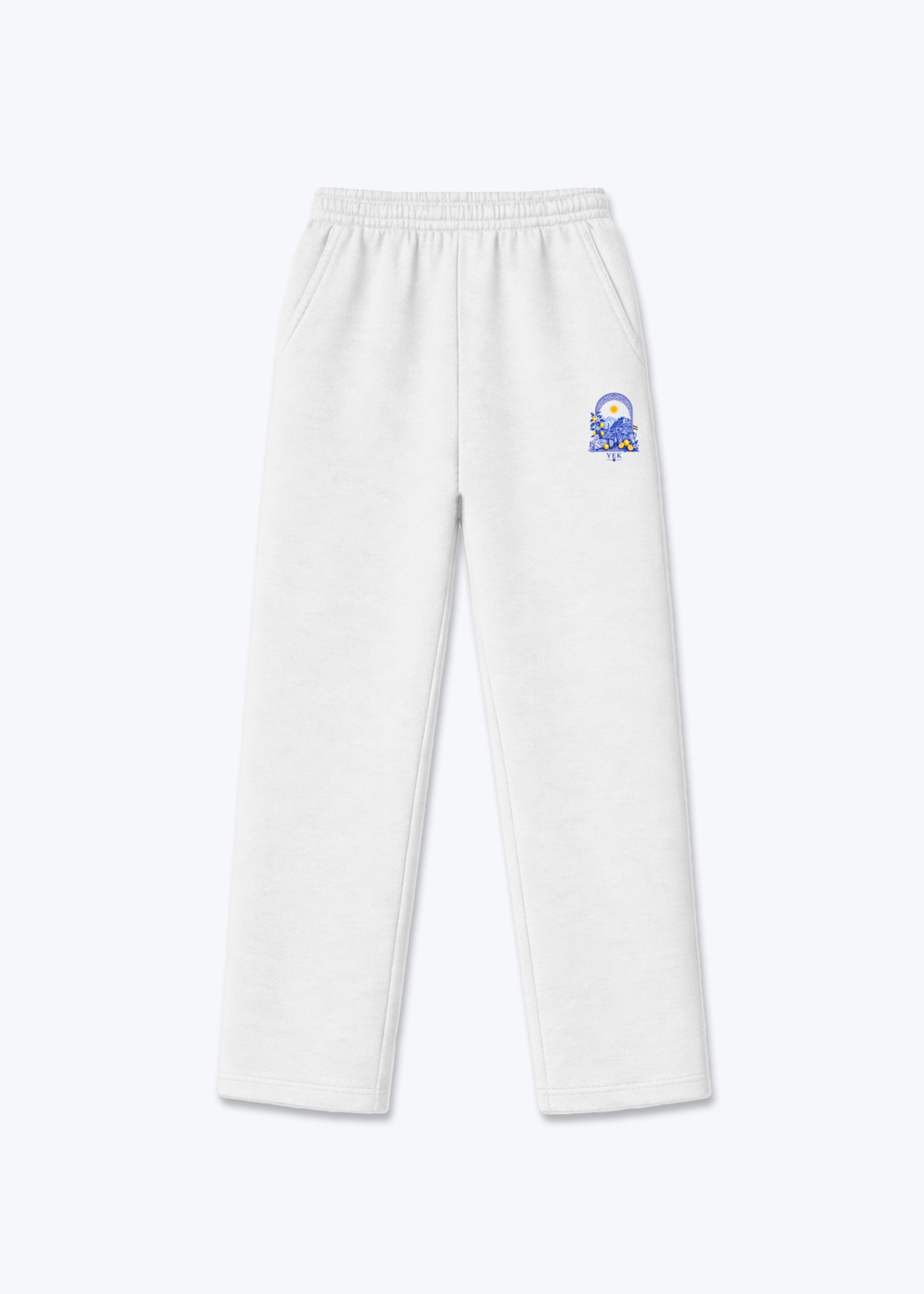 Yek Roj Blue Jogger - White Front (Designed)