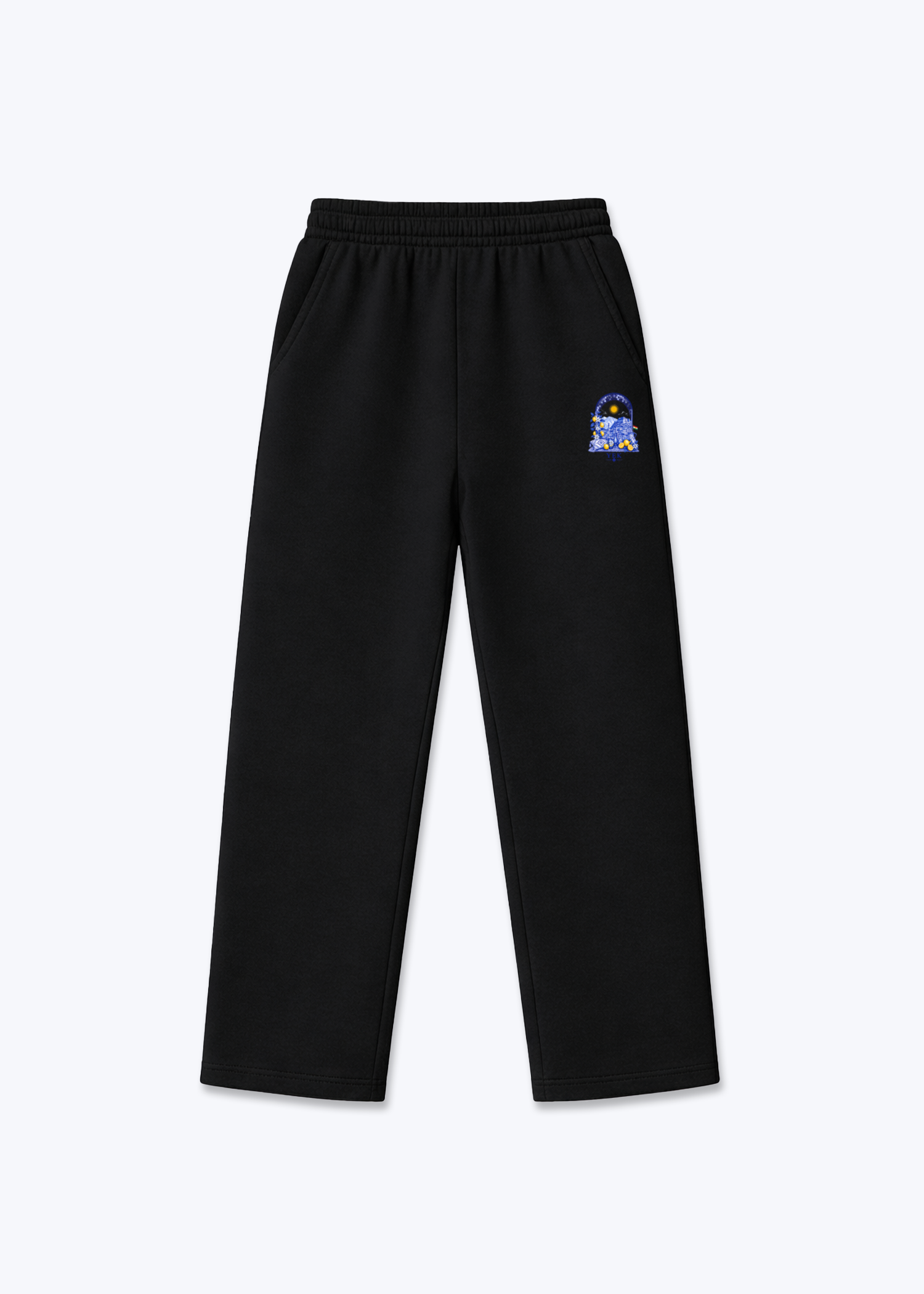 Yek Roj Blue Jogger - Black Front (Designed)
