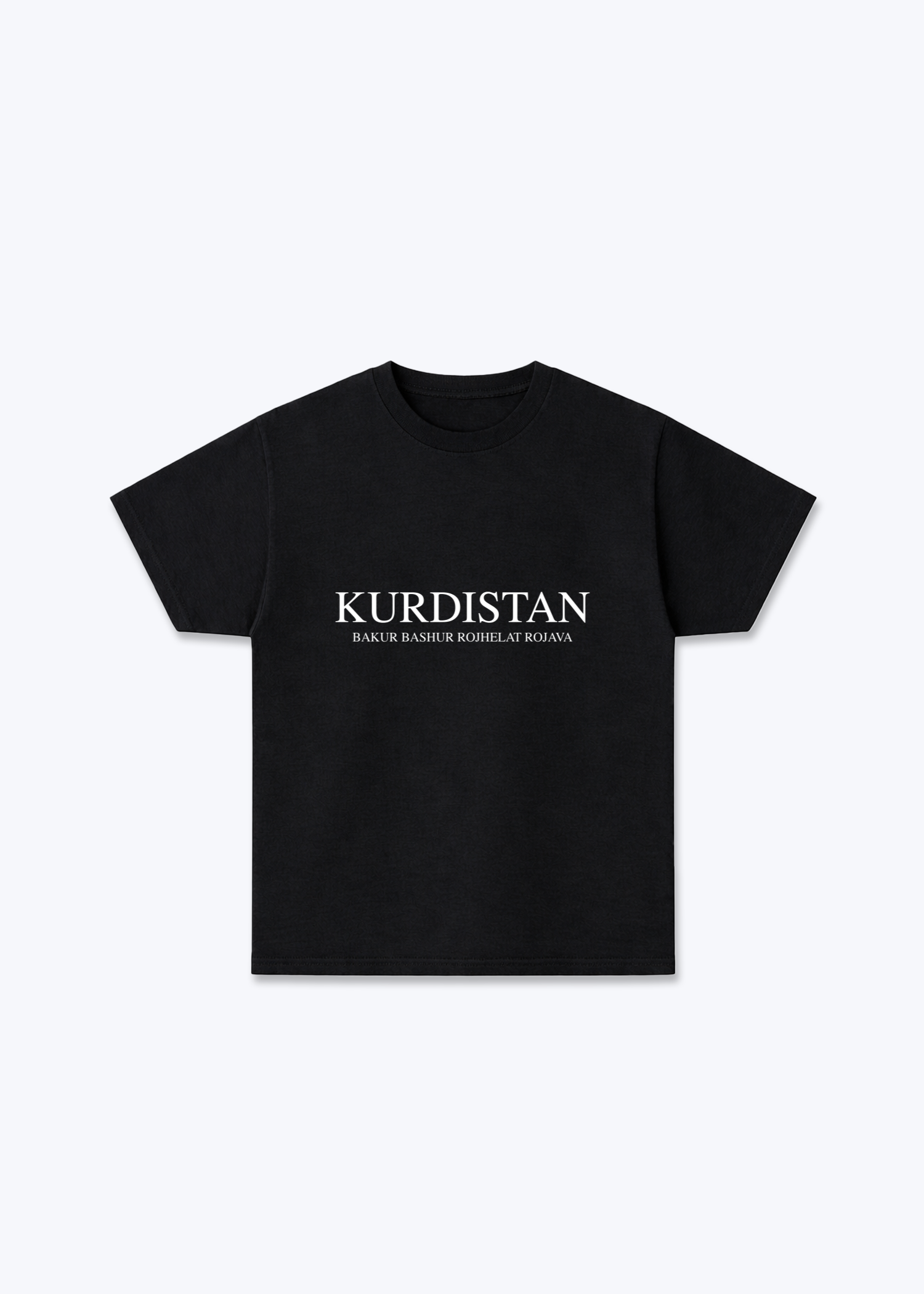 Kurdistan T-Shirt - Black Front (Designed)