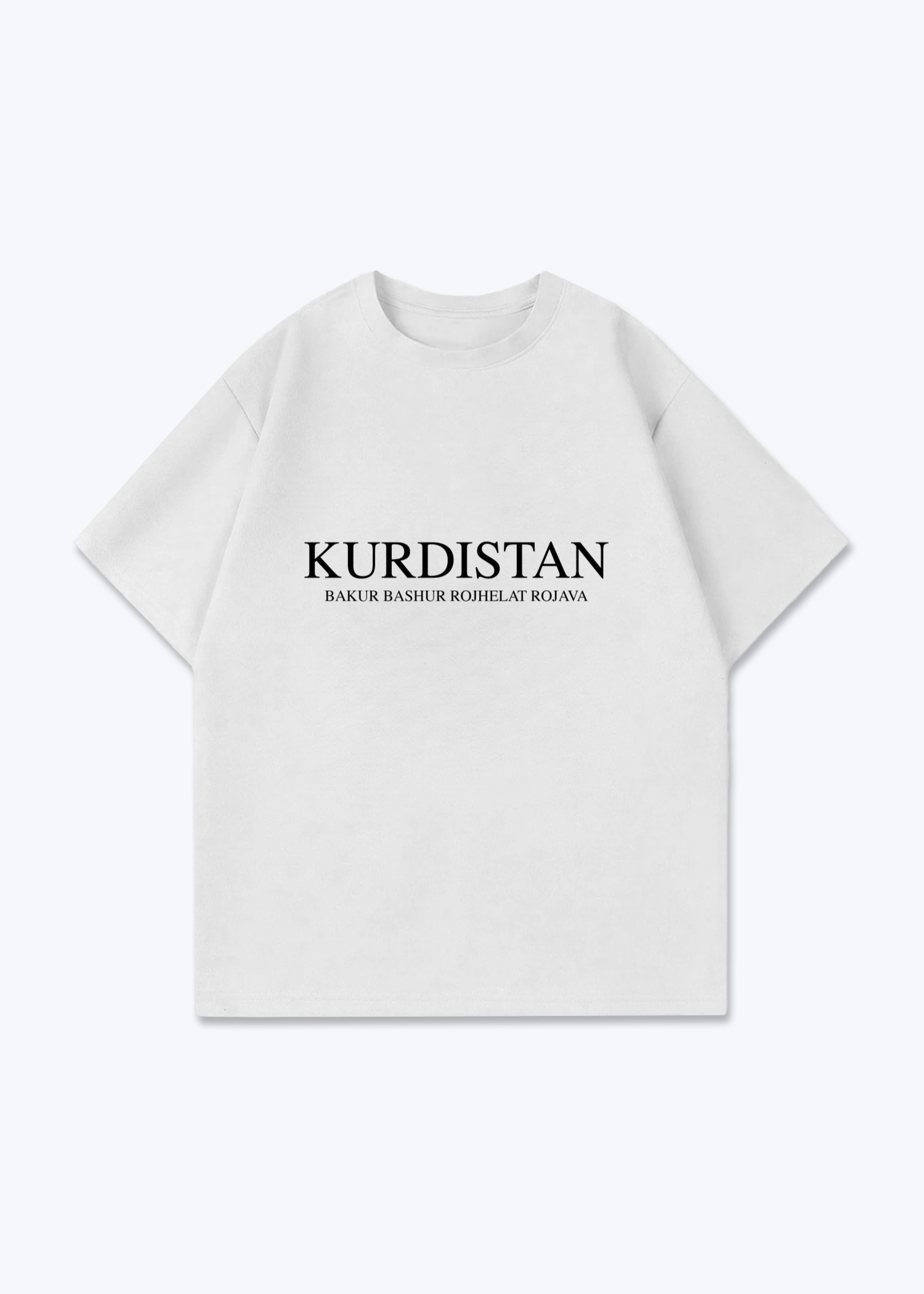 Kurdistan Oversized T-Shirt - White Front (Designed)