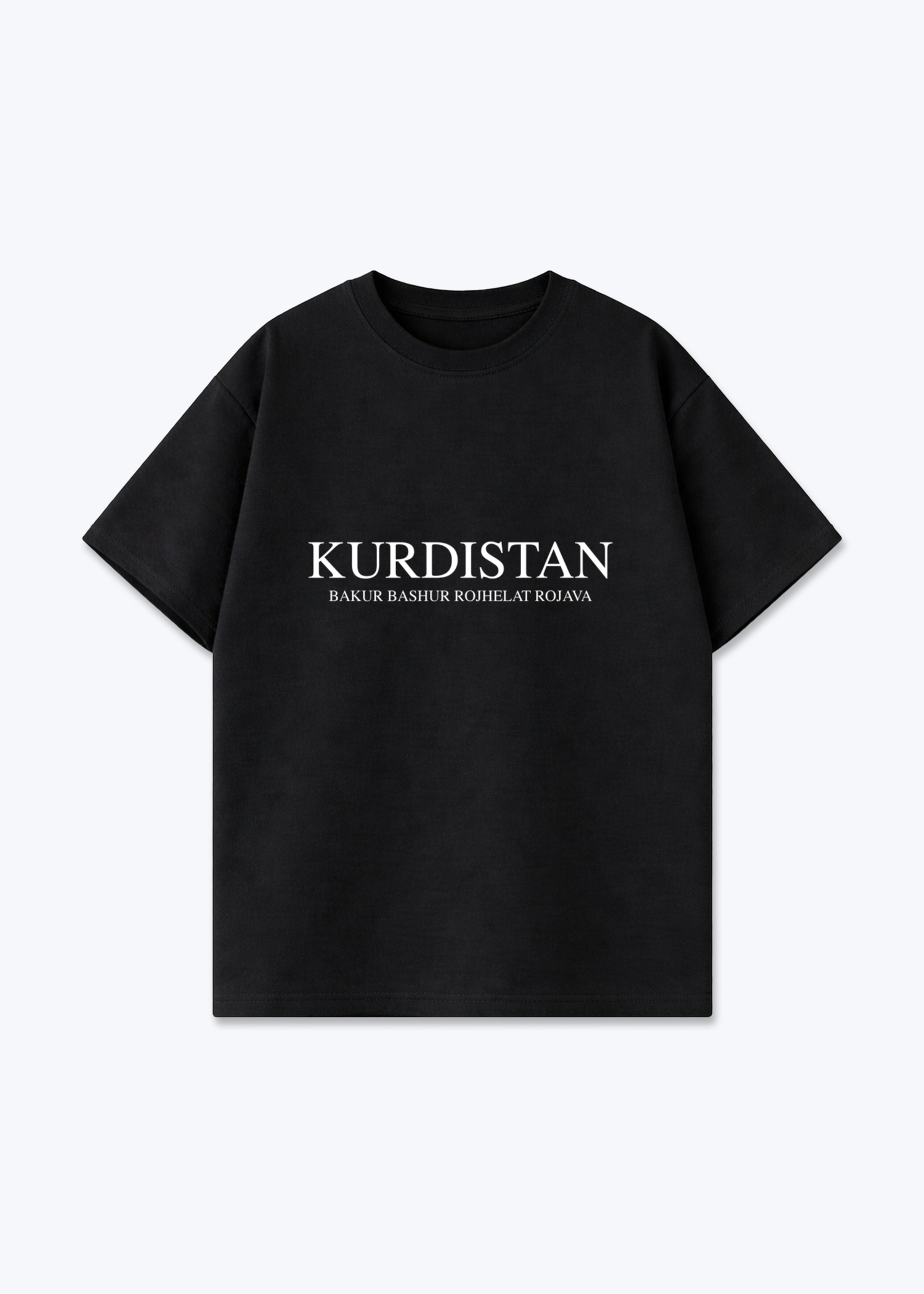 Kurdistan Oversized T-Shirt - Black Front (Designed)