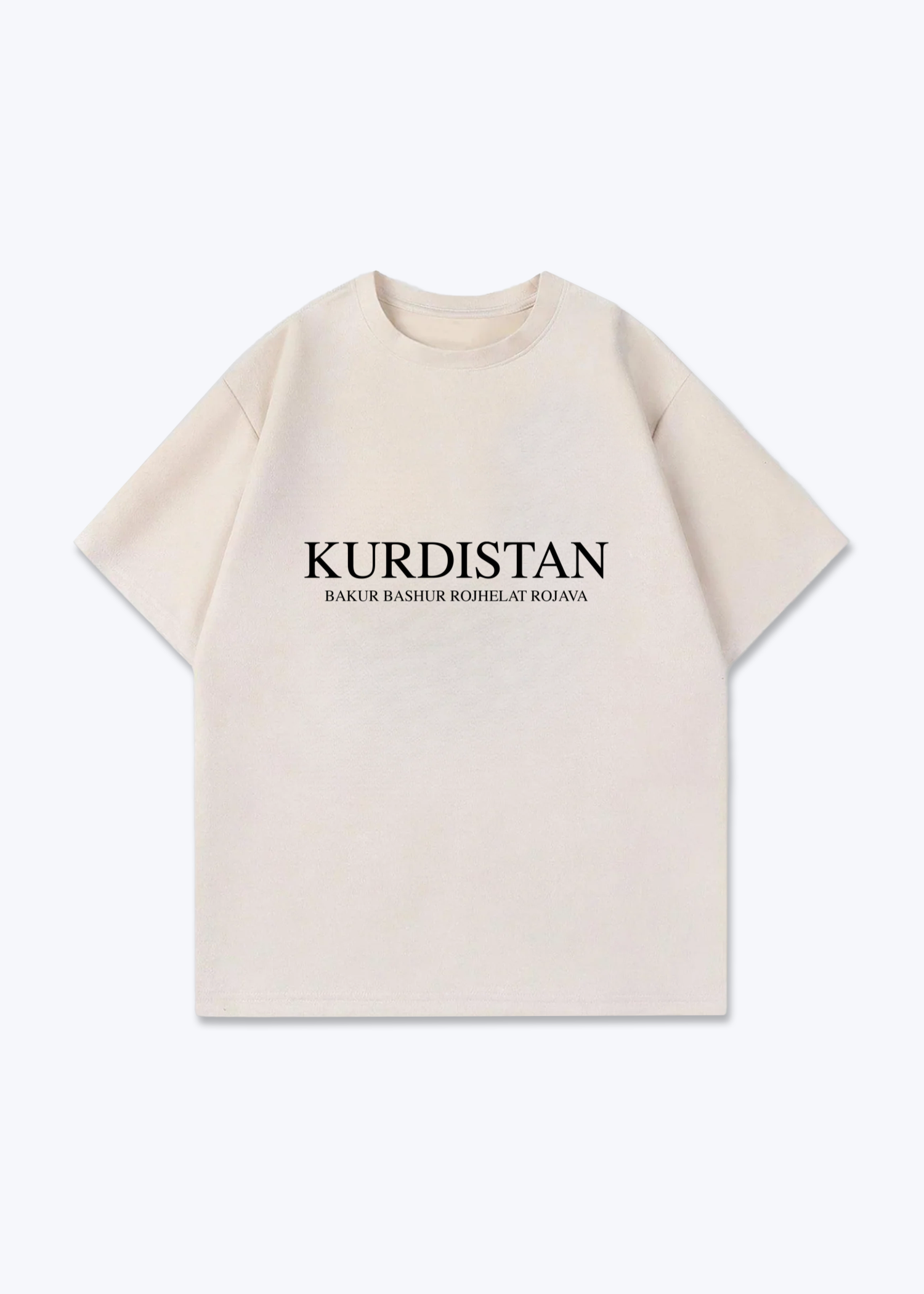 Kurdistan Oversized T-Shirt - Beige Front (Designed)