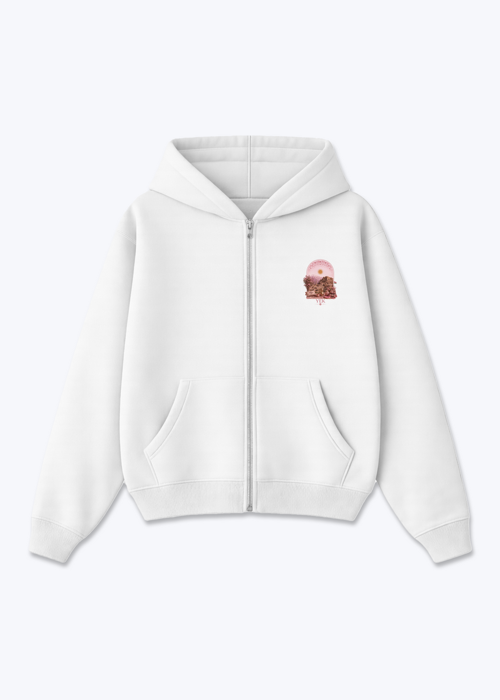 Yek Roje Zipper - White Front (Designed)
