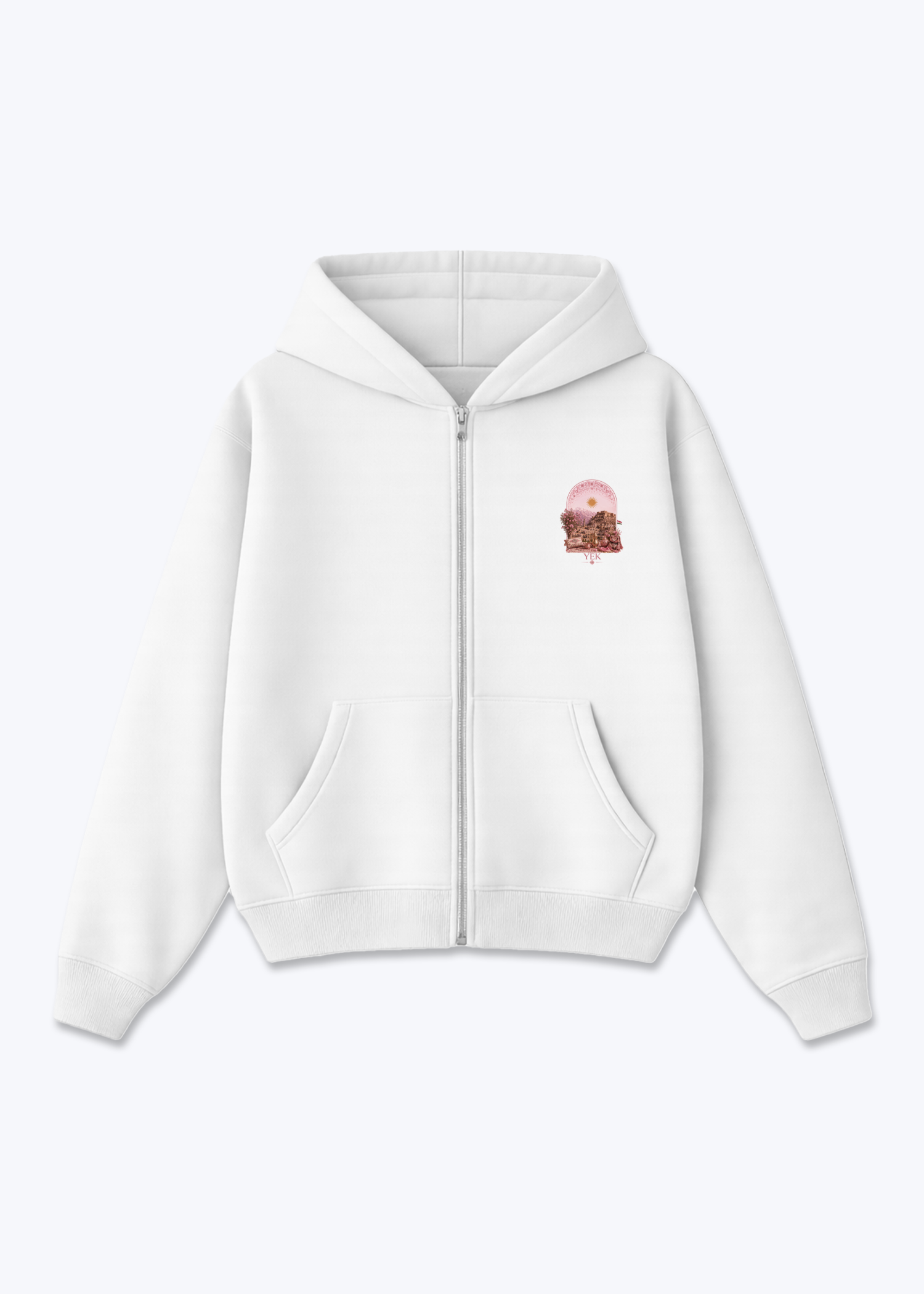 Yek Roje Zipper - White Front (Designed)