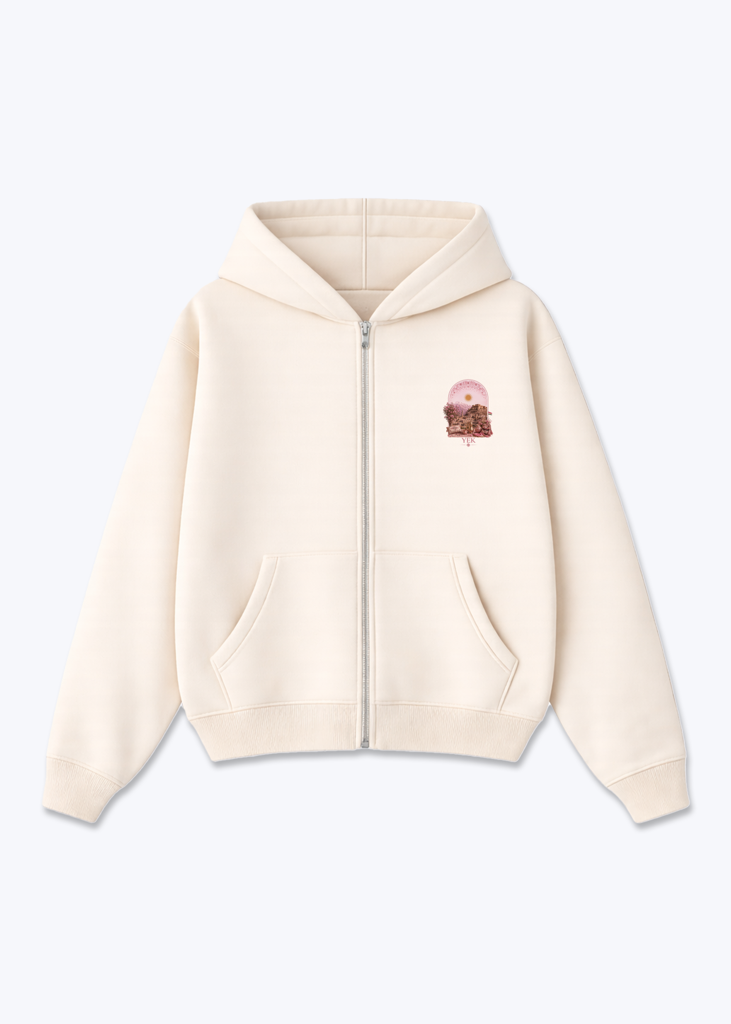Yek Roje Zipper - Beige Front (Designed)