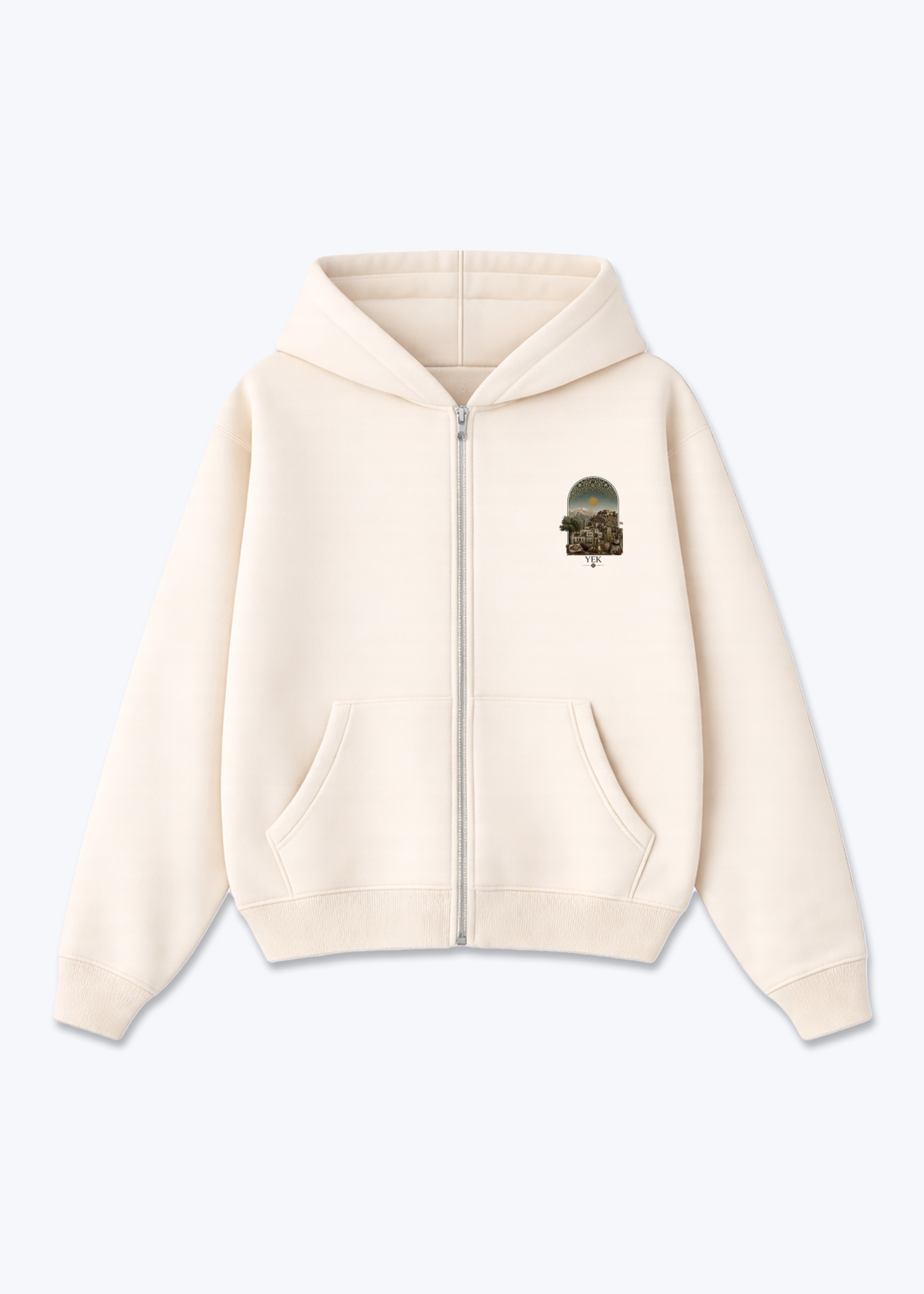 Yek Roj Zipper - Beige Front (Designed)