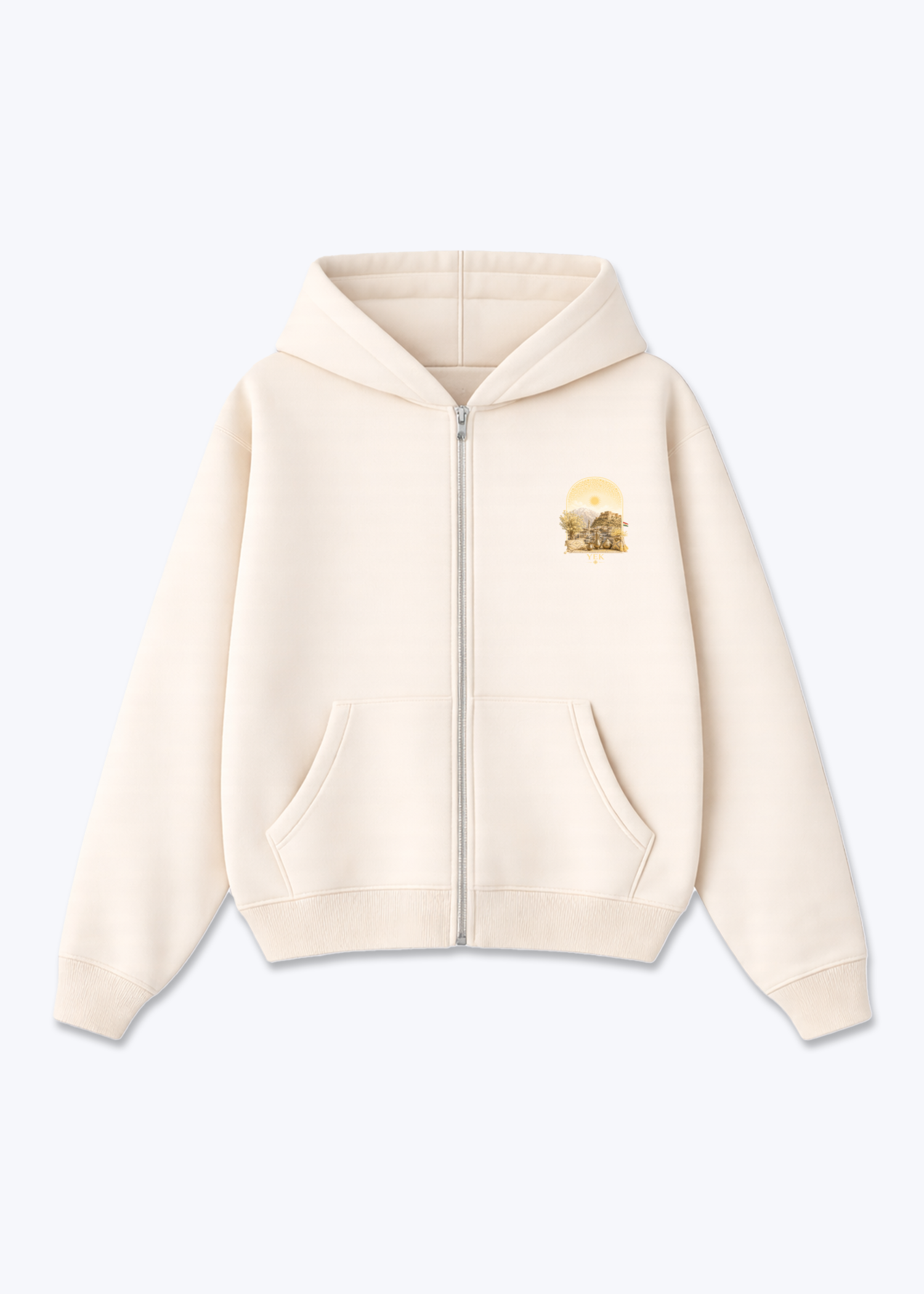 Yek Roj Zipper - Beige Front (Designed)