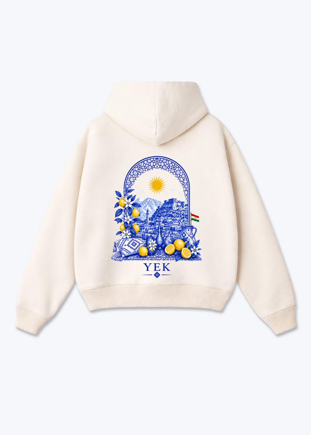 Yek Roj Blue Zipper - Beige Back (Designed)