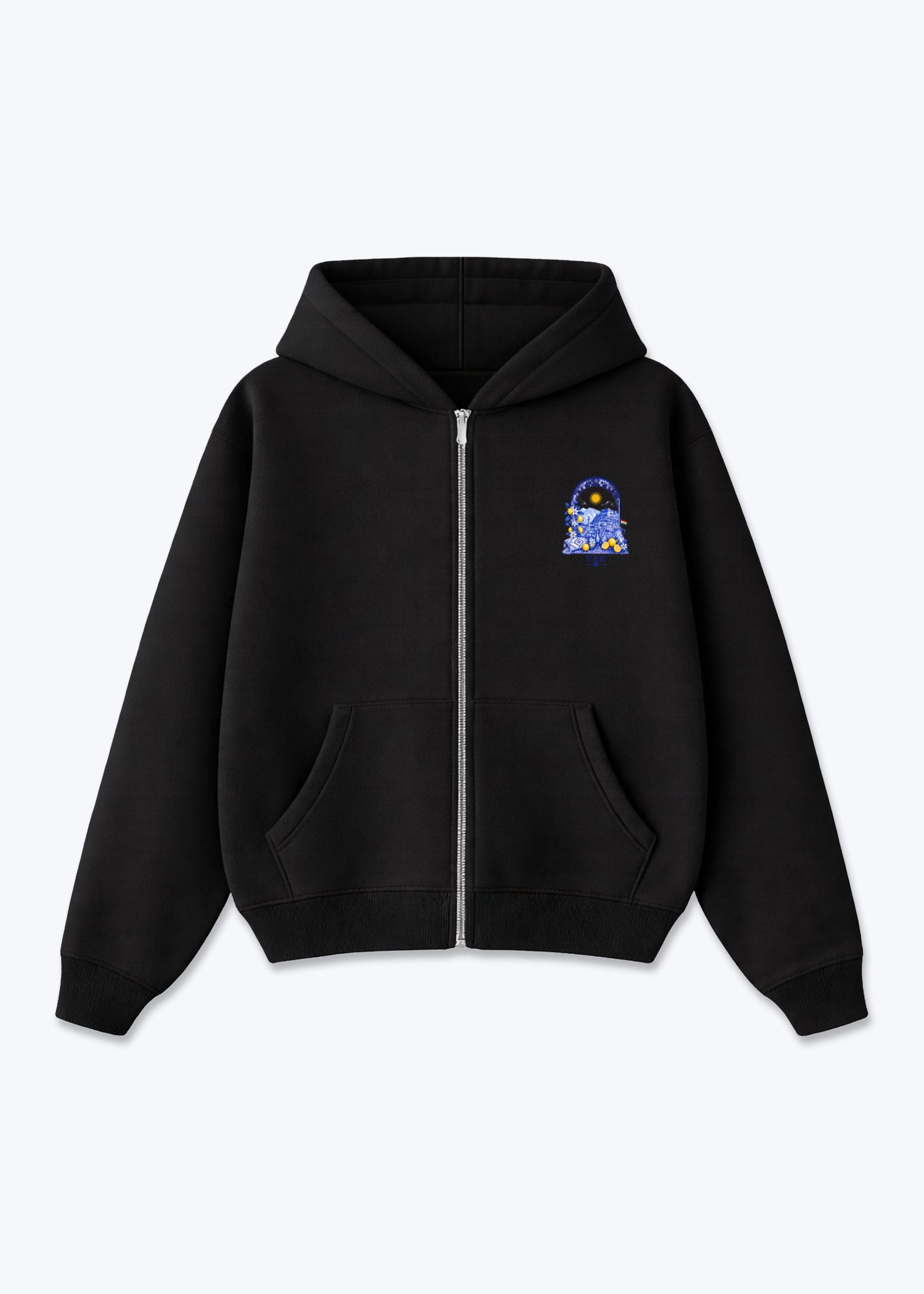 Yek Roj Blue Zipper - Black Front (Designed)