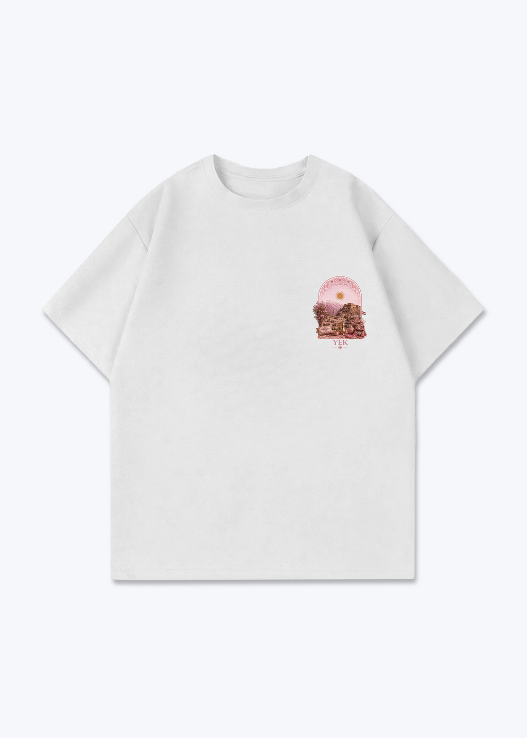 YEK Roje Oversized T-Shirt - White Front (Designed)