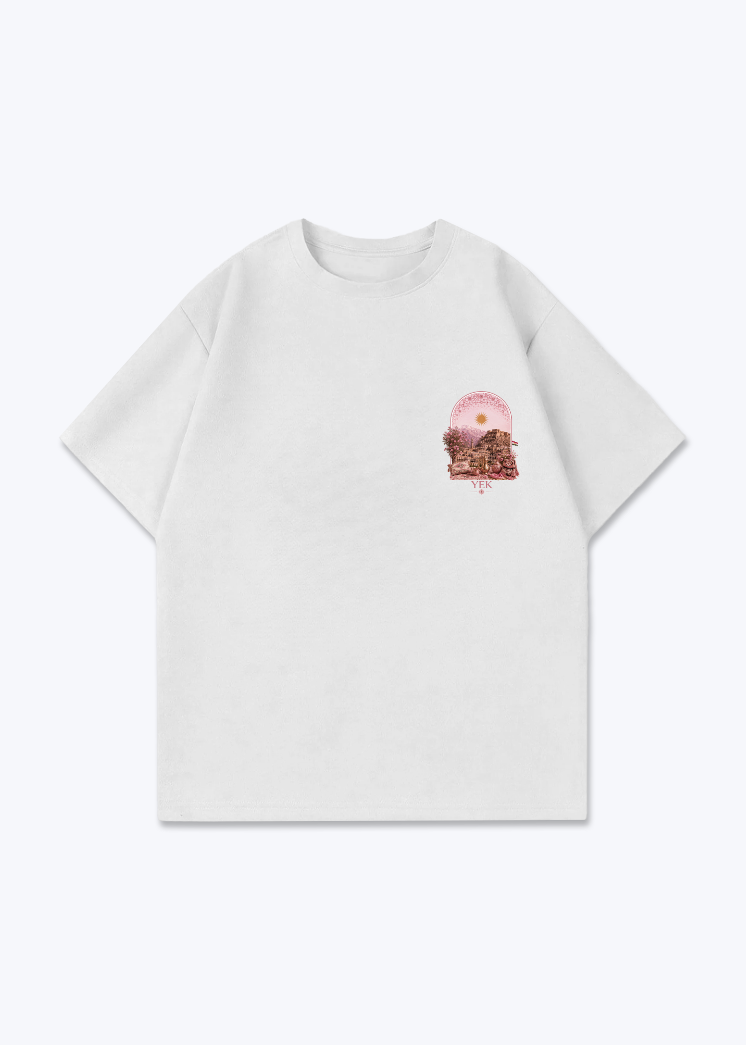 YEK Roje Oversized T-Shirt - White Front (Designed)