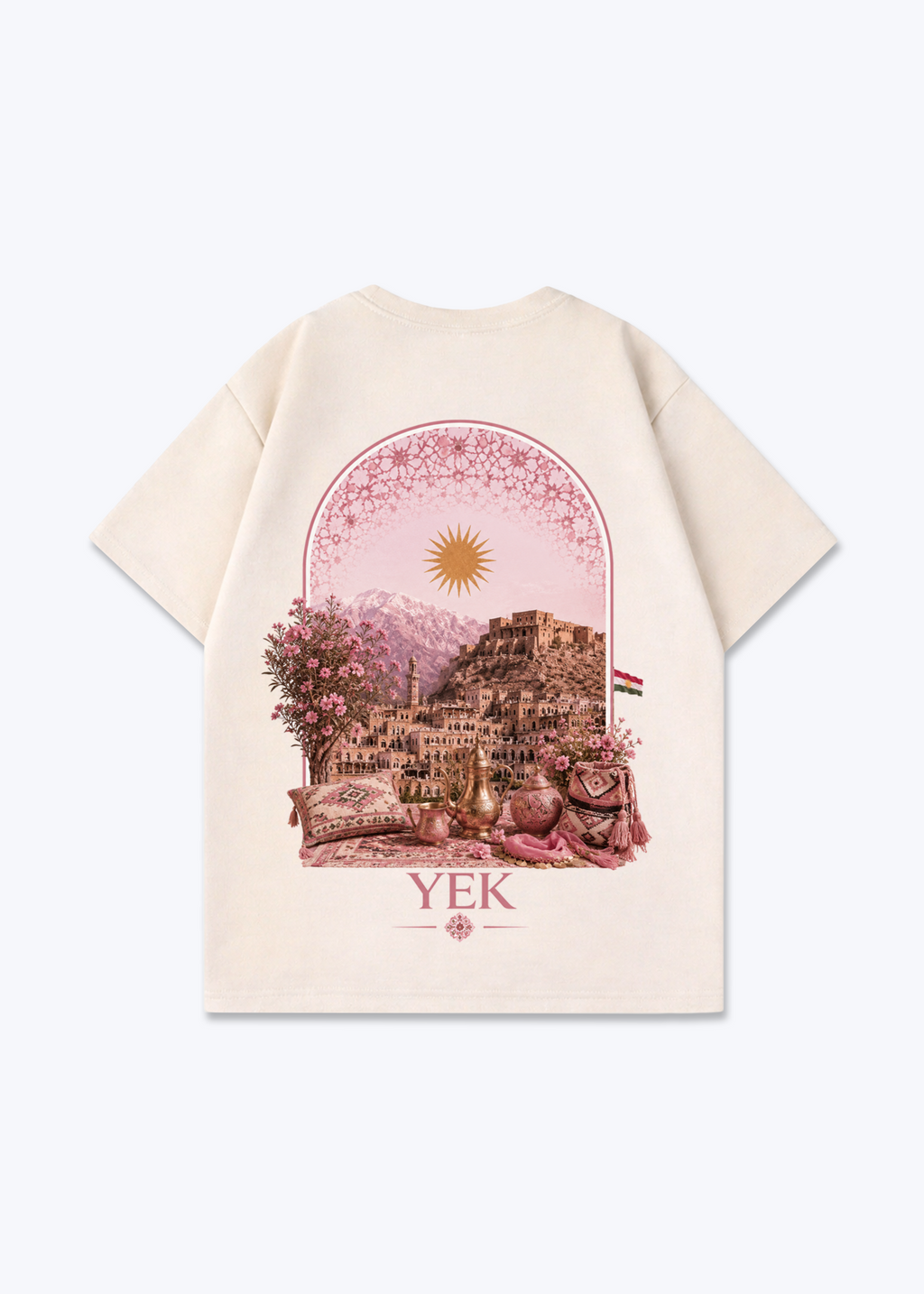 YEK Roje Oversized T-Shirt - Beige Back (Designed)