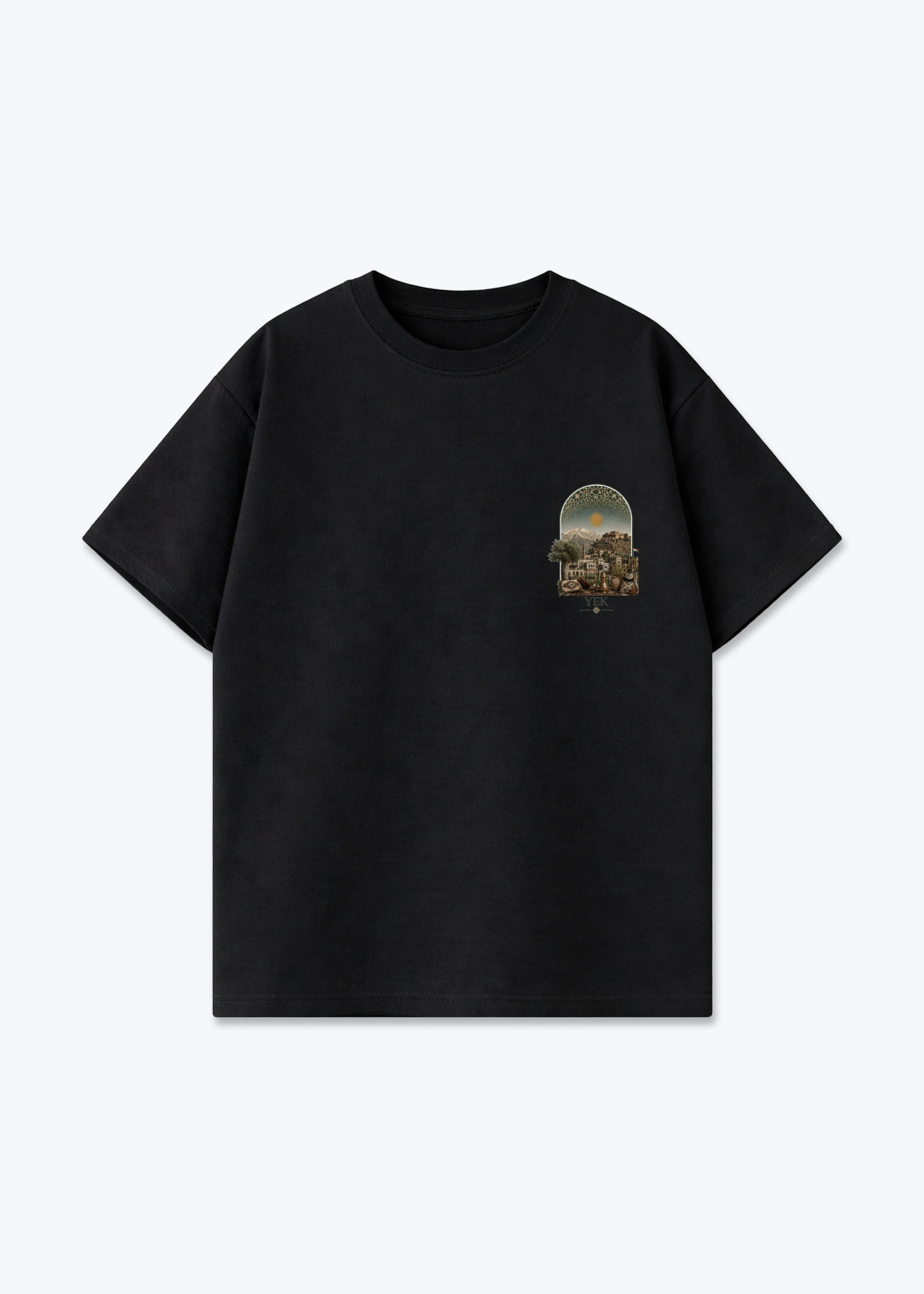 YEK Roj Oversized T-Shirt - Black Front (Designed)