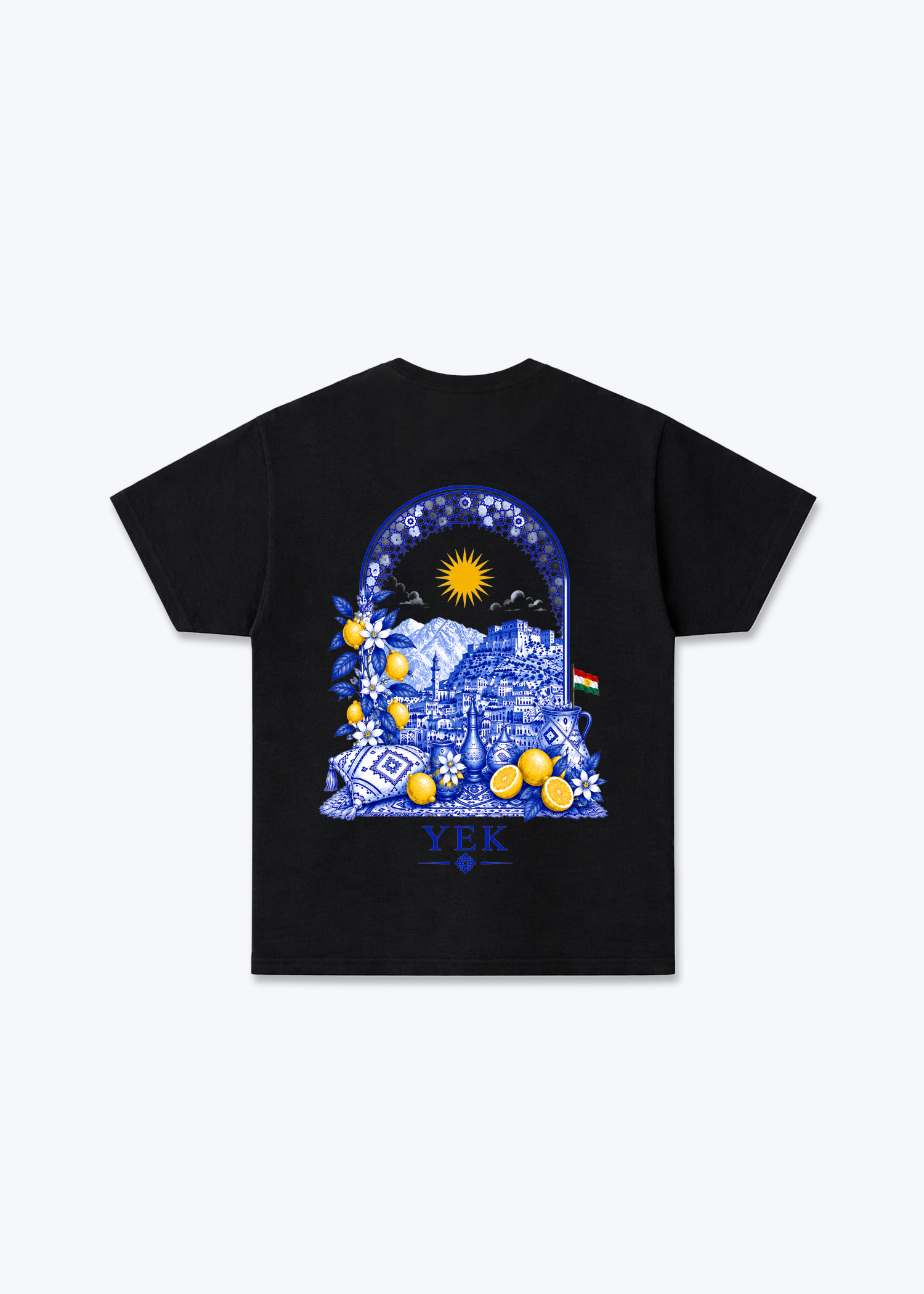 YEK Roj Blue T-Shirt - Black Back (Designed)