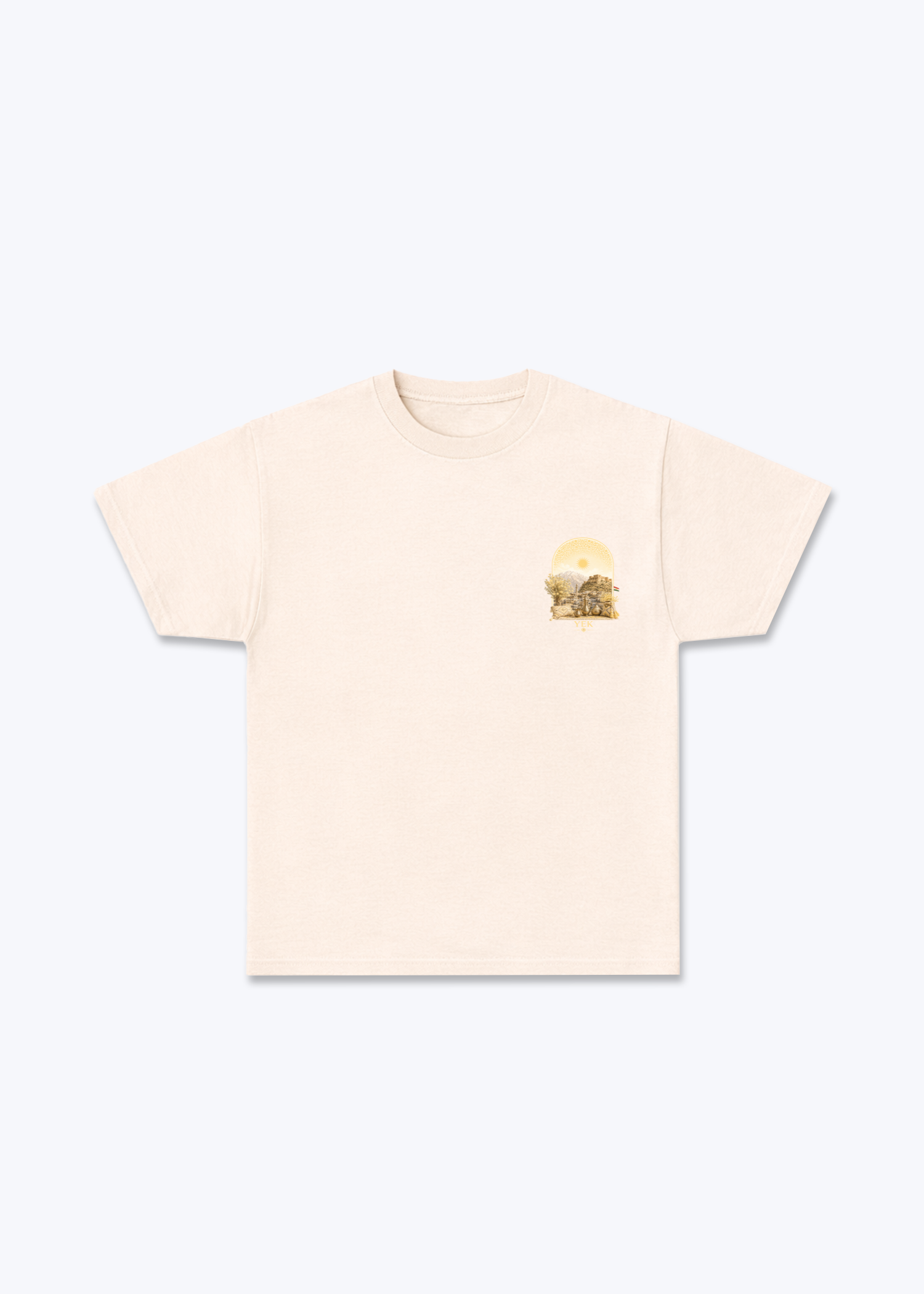 YEK Roj Gold T-Shirt - Beige Front (Designed)