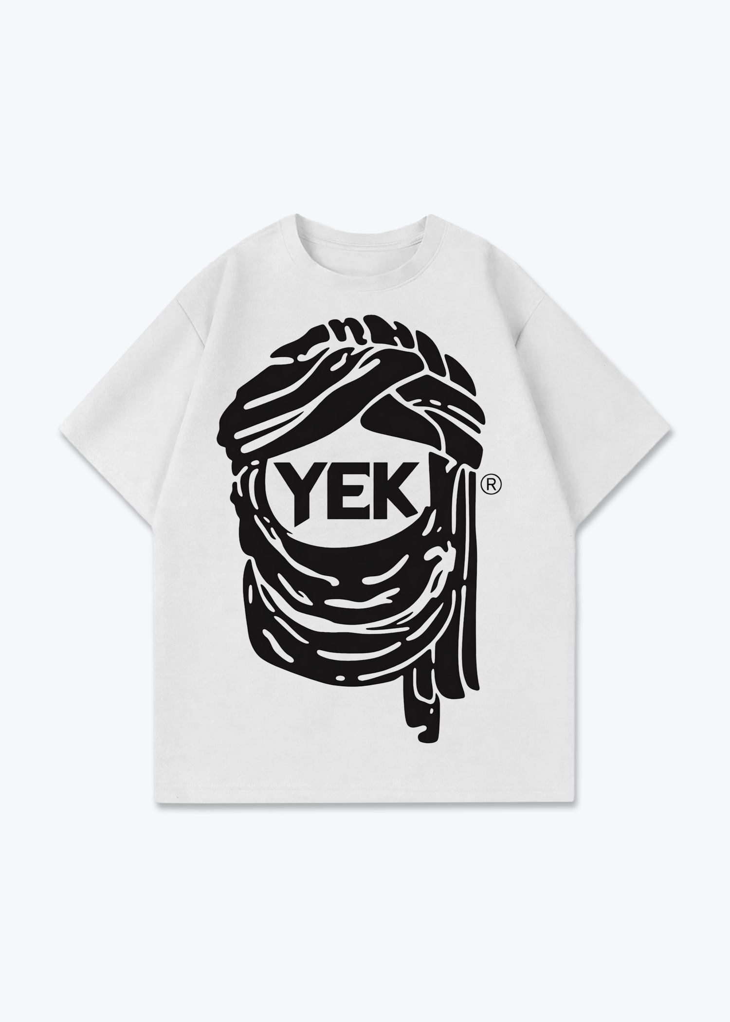 YEK Oversized T-Shirt - White Front (Designed)