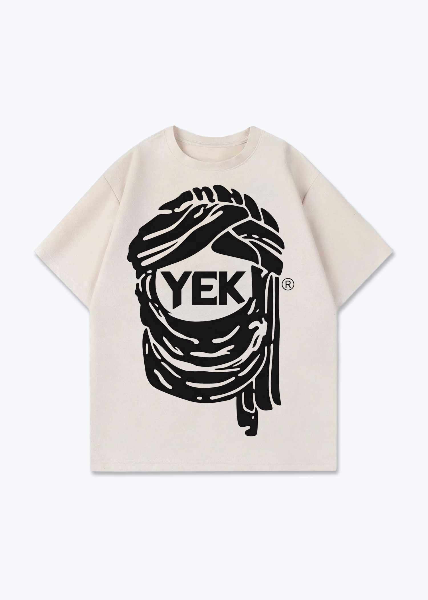 YEK Oversized T-Shirt - Beige Front (Designed)